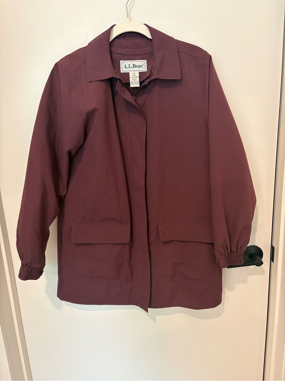 VNTG L.L. Bean Women's Wine Burgundy Eggplant Maroon Utility Chore Jacket S